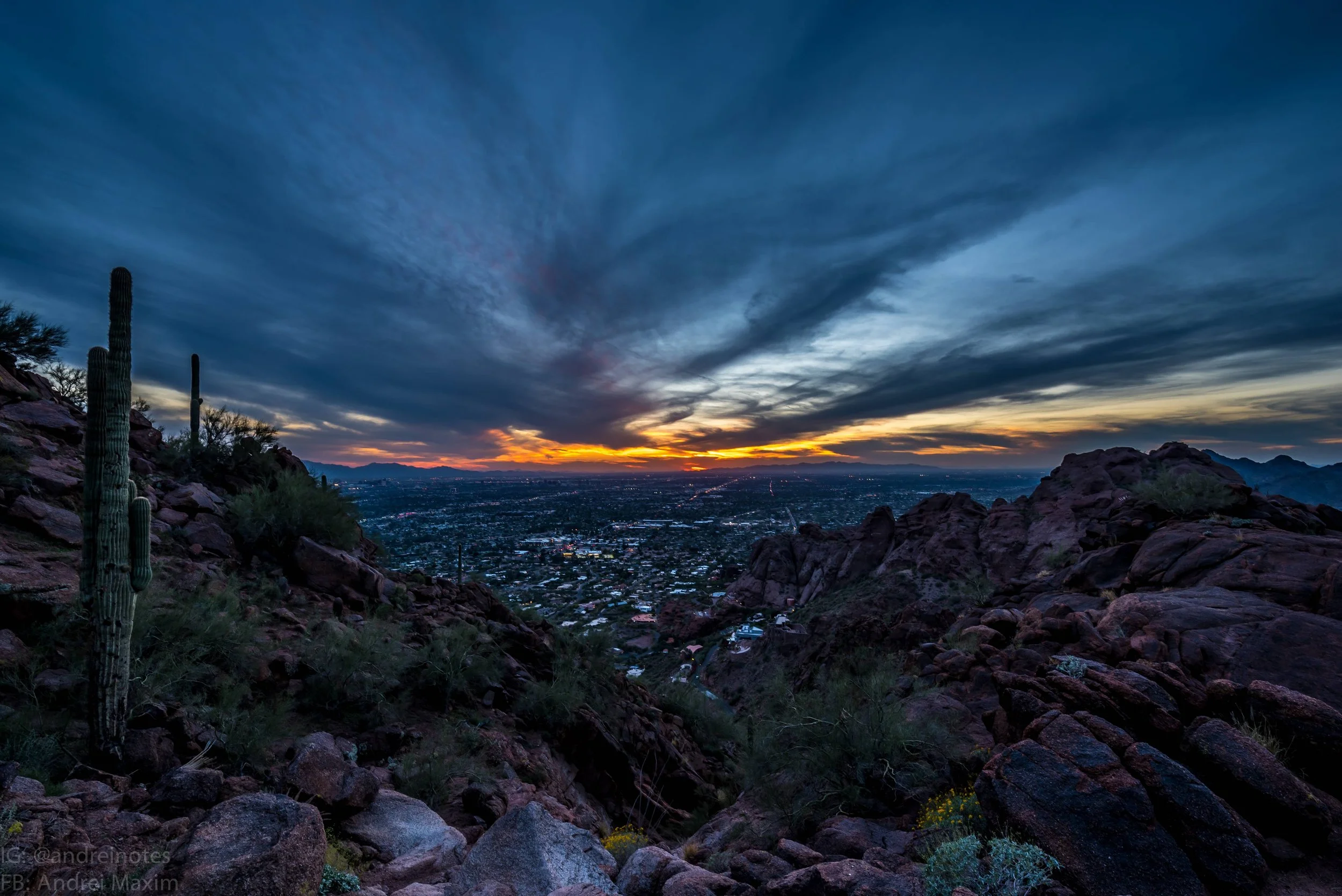Arizona desert home at dusk
